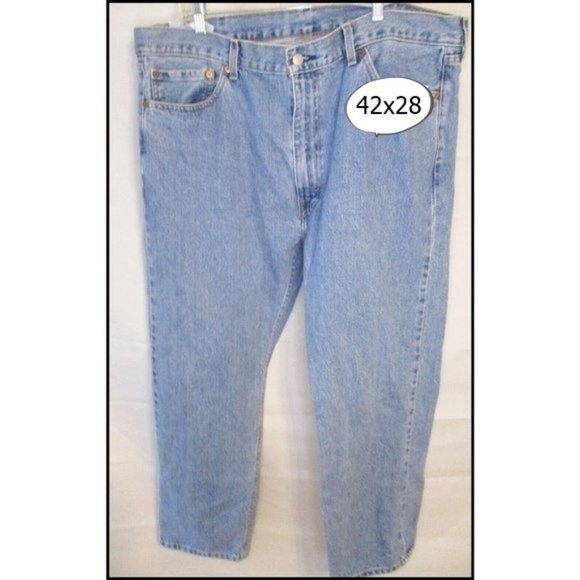 Levi's Other - Levi's 505 100% Cotton 42 x 28 Light Wash Reg Fit Blue Jeans